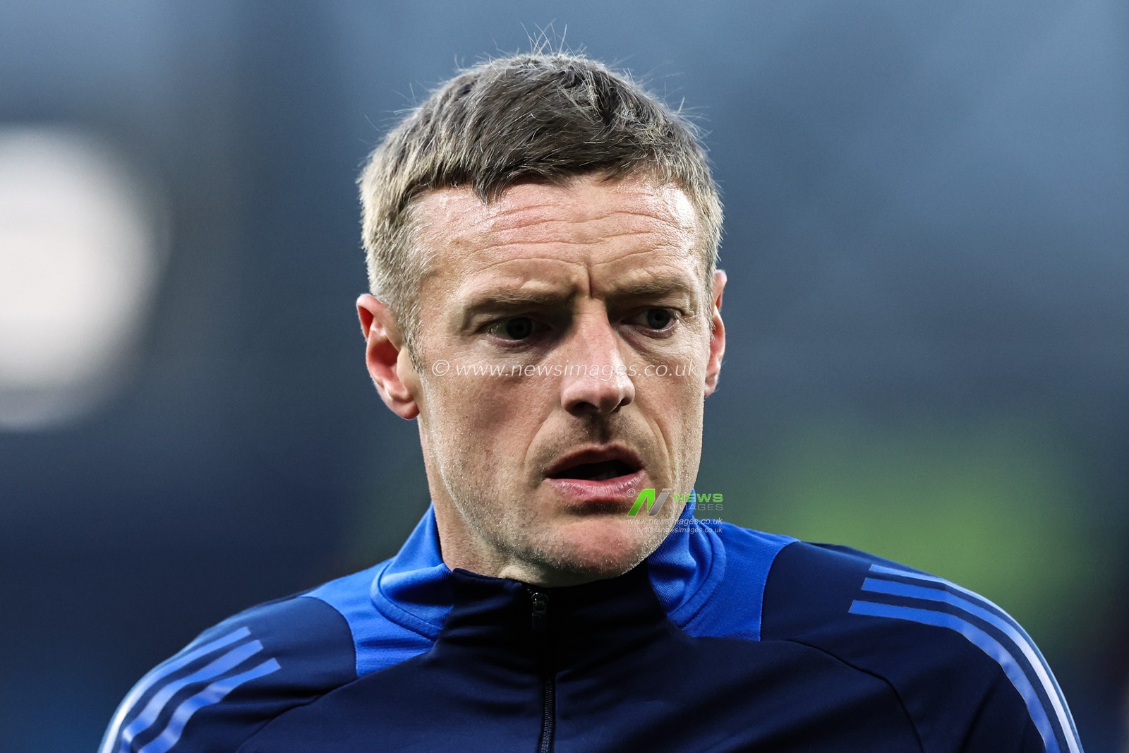 Jamie Vardy of Leicester City during the pre-game warm up ahead of the Premier League match Manchester City vs Leicester City at Etihad Stadium, Manchester, United Kingdom, 2nd April 2025

(Photo by Mark Cosgrove/News Images)
