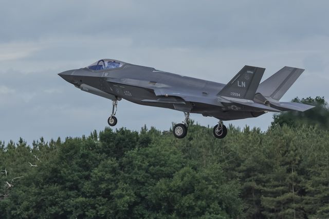 United States Air Force Lockheed Martin F-35 fifth-generation fighter land at RAF Lakenheath, Lakenheath, United Kingdom, 26th June 2025

(Photo by Mark Cosgrove/News Images)