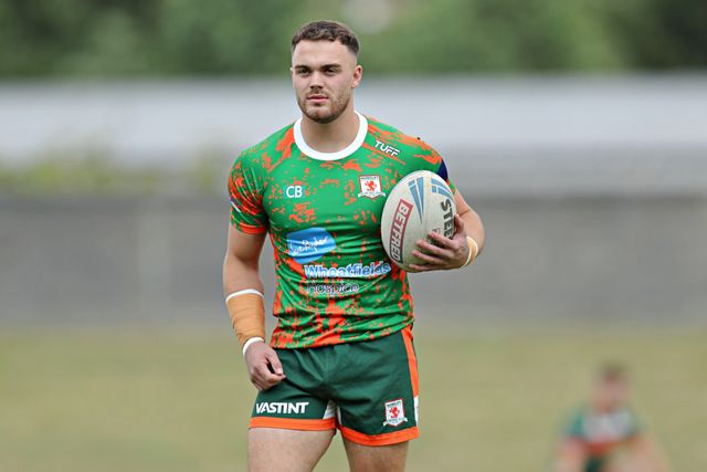 Cam Berry of Hunslet RLFC before the Betfred Championship match Hunslet RLFC vs Barrow Raiders at South Leeds Stadium, Leeds, United Kingdom, 22nd June 2025

(Photo by Sam Eaden/News Images)