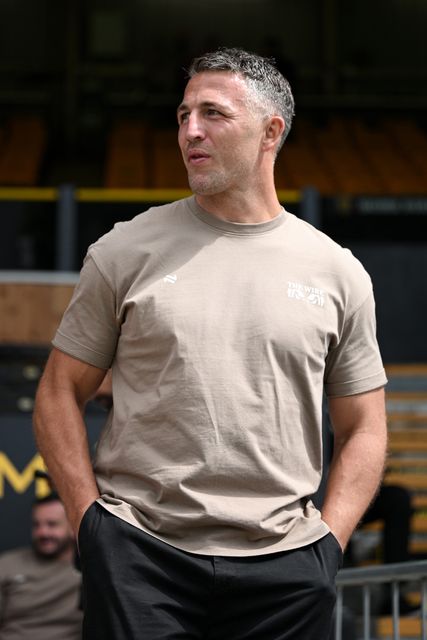 Sam Burgess, Head Coach of Warrington Wolves looks on prior to the Betfred Super League round 21 match Castleford Tigers vs Warrington Wolves at OneBore Stadium, Castleford, Untied Kingdom on 01 August 2026

(Photo by Ben Roberts/News Images)
