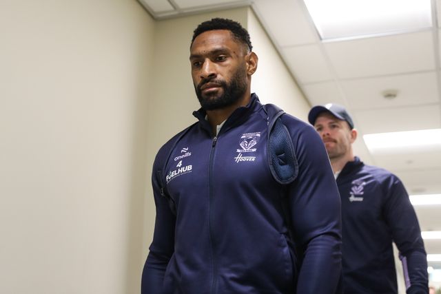 Rodrick Tai of Warrington Wolves arrives ahead of the Betfred Super League Round 8 match Leigh Leopards vs Warrington Wolves at Leigh Sports Village, Leigh, United Kingdom, 19th April 2025

(Photo by Gareth Evans/News Images)