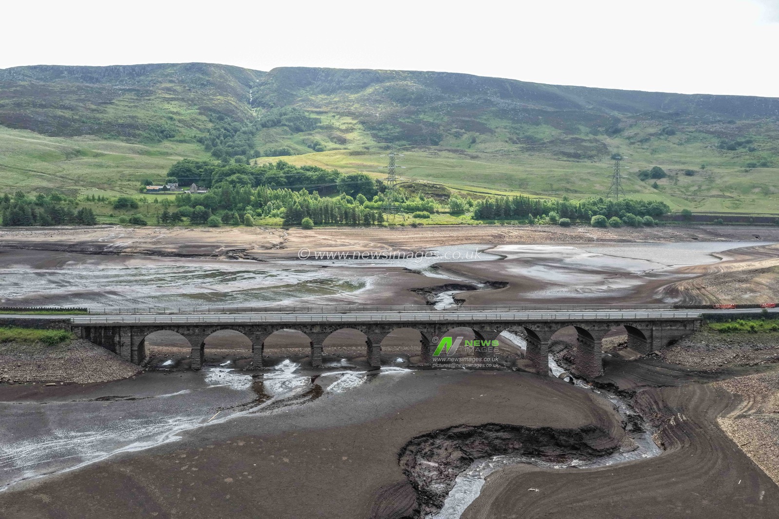 Woodhead Reservoir' water levels drop to an all time low as the UK has the driest spring for 96 years at Woodhead Reservoir near Glossop, United Kingdom, 10th June 2025

(Photo by Mark Cosgrove/News Images)