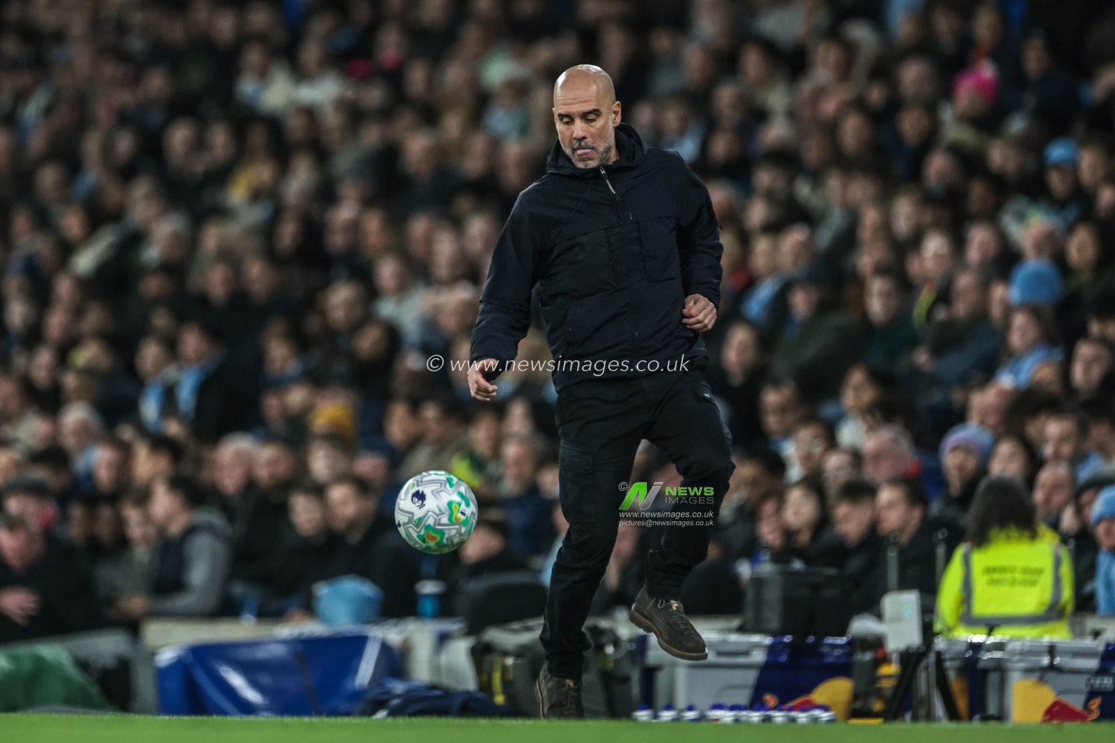 Pep Guardiola manager of Manchester City controls the ball as it goes out of play during the Premier League match Manchester City vs Nottingham Forest at Etihad Stadium, Manchester, United Kingdom on 04 March 2026

(Photo by Mark Cosgrove/News Images)