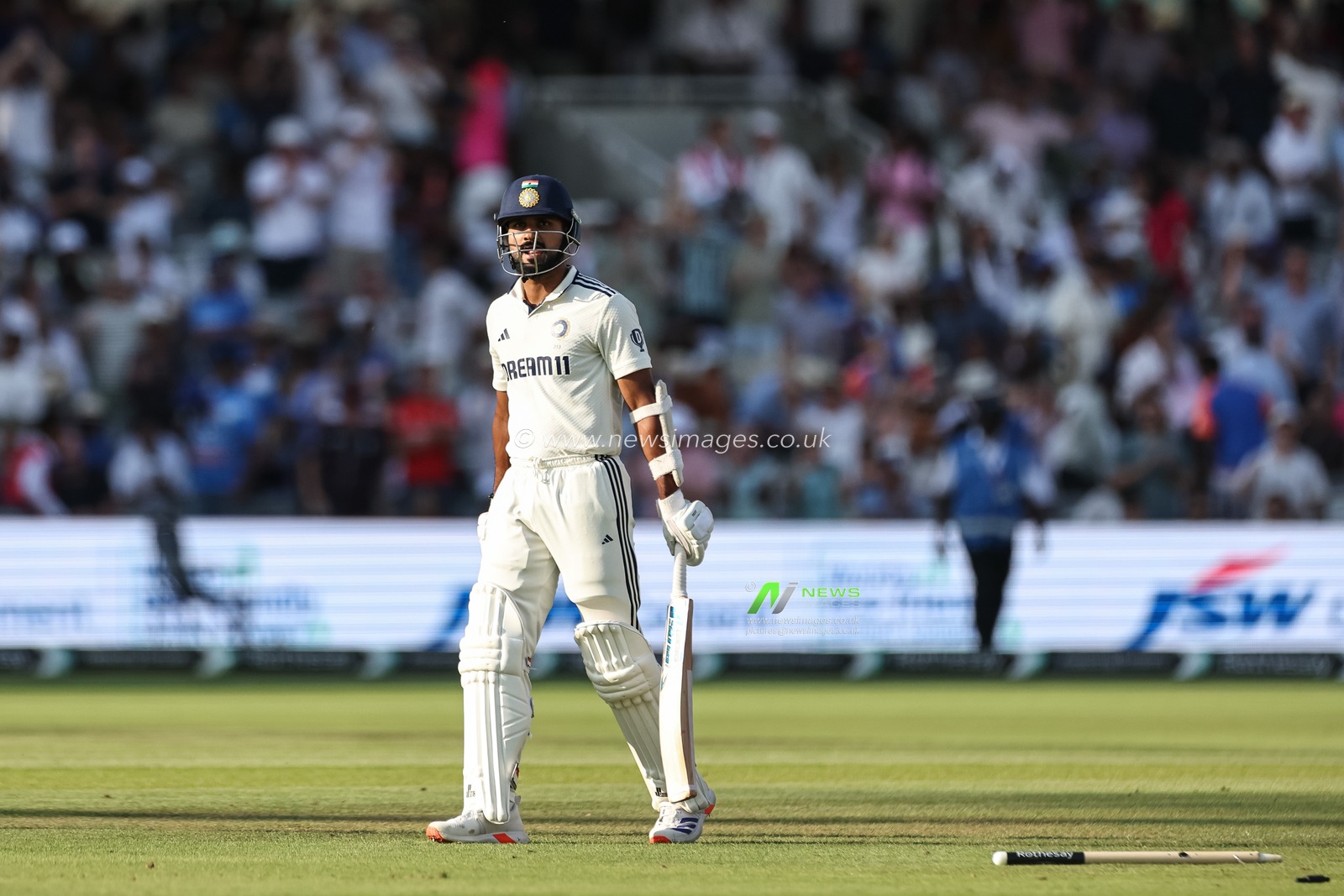 Akash Deep of India leaves the field of play after been dismissed during the 3rd Rothesay Test Match Day 4 England v India at Lords, London, United Kingdom, 13th July 2025

(Photo by Mark Cosgrove/News Images)