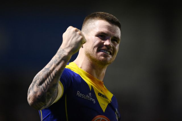 John Bateman of Warrington Wolves celebrates following during the Betfred Super League play-off Eliminator 2 Warrington Wolves v St Helens at Halliwell Jones Stadium, Warrington, United Kingdom, 28th September 2024

(Photo by Ben Roberts/News Images)