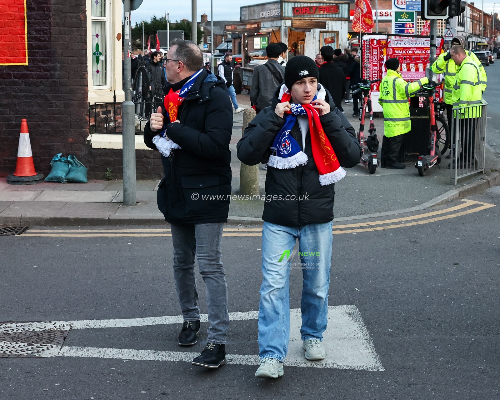 Fans arrive at Anfield prior to the UEFA Champions League Last 16 match Liverpool vs Paris Saint-Germain at Anfield, Liverpool, United Kingdom, 11th March 2025

(Photo by Mark Cosgrove/News Images)