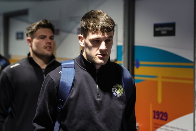 Josh Thewlis of Warrington Wolves arrives during the Betfred Super League round 6 match Leeds Rhinos vs Warrington Wolves at AMT Headingley Stadium, Leeds, United Kingdom on 29 March 2026

(Photo by Mark Cosgrove/News Images)