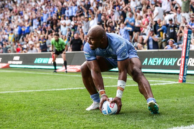 Maika Sivo of Leeds Rhinos goes over for a try during the Betfred Super League round 16 match Leeds Rhinos vs Hull KR at AMT Headingley Stadium, Leeds, United Kingdom on 26 June 2026

(Photo by Alfie Cosgrove/News Images)