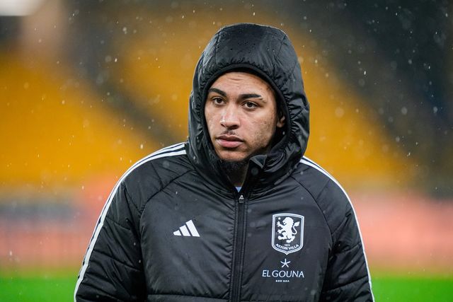 Morgan Rogers of Aston Villa inspects the pitch prior to kick off during the Premier League match Wolverhampton Wanderers vs Aston Villa at Molineux, Wolverhampton, United Kingdom on 27 February 2026

(Photo by Maynard Manyowa/News Images)