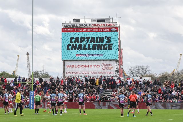 Hull KR captains challenge during the Betfred Super League round 7 match Hull KR vs Hull FC at Sewell Group Craven Park, Hull, United Kingdom on 03 April 2026

(Photo by Mark Cosgrove/News Images)