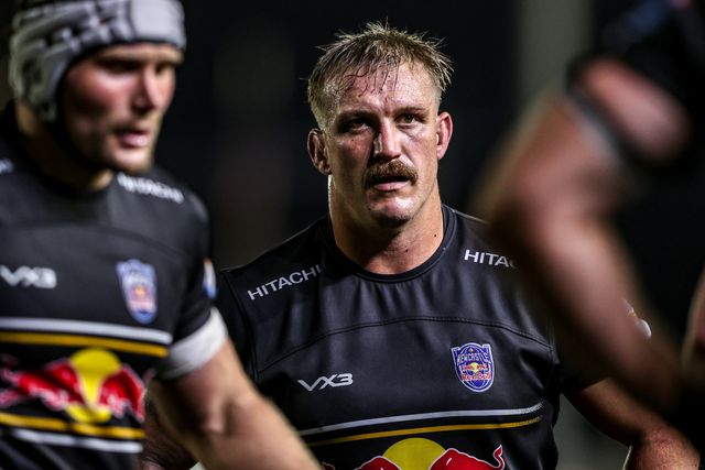 Luan de Bruin of Newcastle Red Bulls during the Premiership Rugby Cup match Newcastle Red Bulls vs Leicester Tigers at Kingston Park, Newcastle, United Kingdom, 31st October 2025

(Photo by Alfie Cosgrove/News Images)

*** GER AUT SUI OUT ***