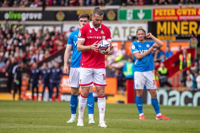 Wrexham's Jay Rodriguez prepares to take his penalty during the Sky Bet League 1 match Wrexham vs Stockport County at SToK Cae Ras, Wrexham, United Kingdom, 22nd March 2025

(Photo by Nik Mesney/News Images)