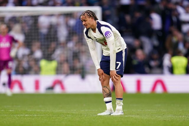 Xavi Simons of Tottenham Hotspur at full time during the Premier League match Tottenham Hotspur vs Brighton & Hove Albion at Tottenham Hotspur Stadium, London, United Kingdom on 18 April 2026

(Photo by Harvey Murphy/News Images)