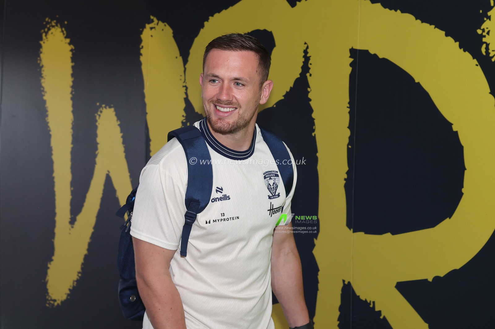 Ben Currie of Warrington Wolves arrives during the Betfred Super League round 16 match Warrington Wolves vs Catalans Dragons at The Halliwell Jones Stadium, Warrington, United Kingdom on 25 June 2026

(Photo by Alfie Cosgrove/News Images)