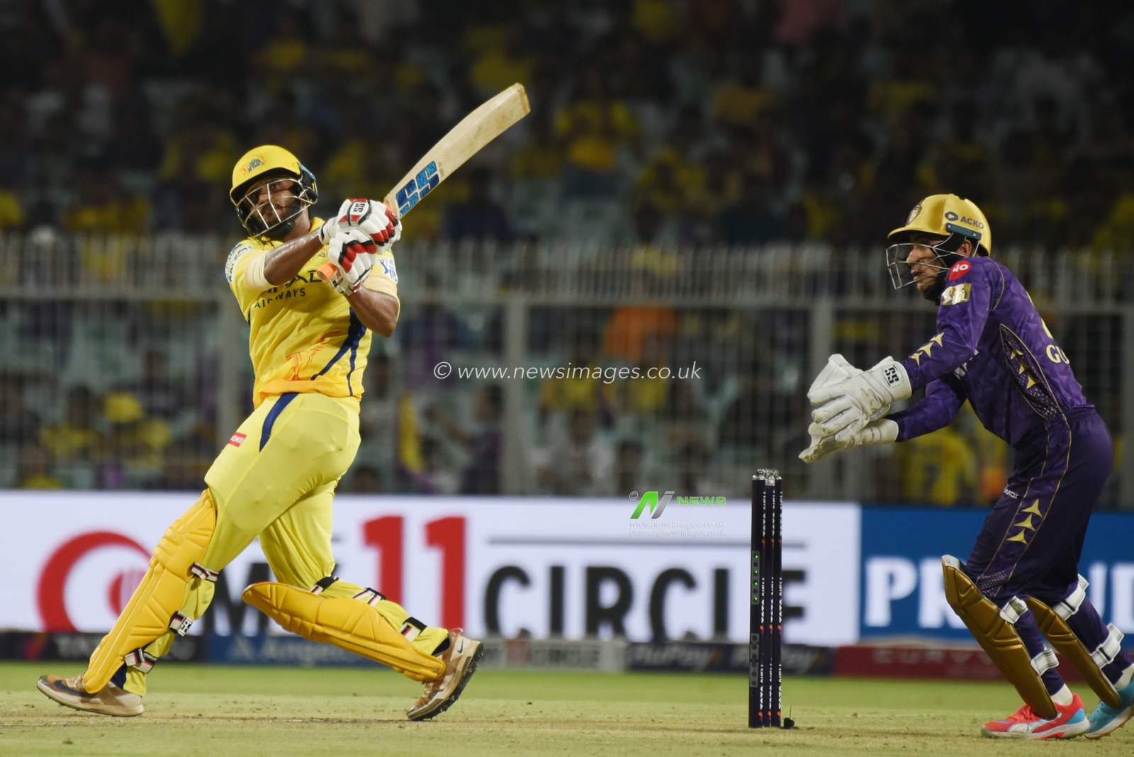Chennai Super Kings' Urvil Patel  plays a shot during the Indian Premier League cricket match between Kolkata Knight Riders and Chennai Super Kings at Eden Gardens in Kolkata, India, Wednesday, May 7, 2025.Photo by Debajyoti Chakraborty.(Photo: Debajyoti Chakraborty/News Images)