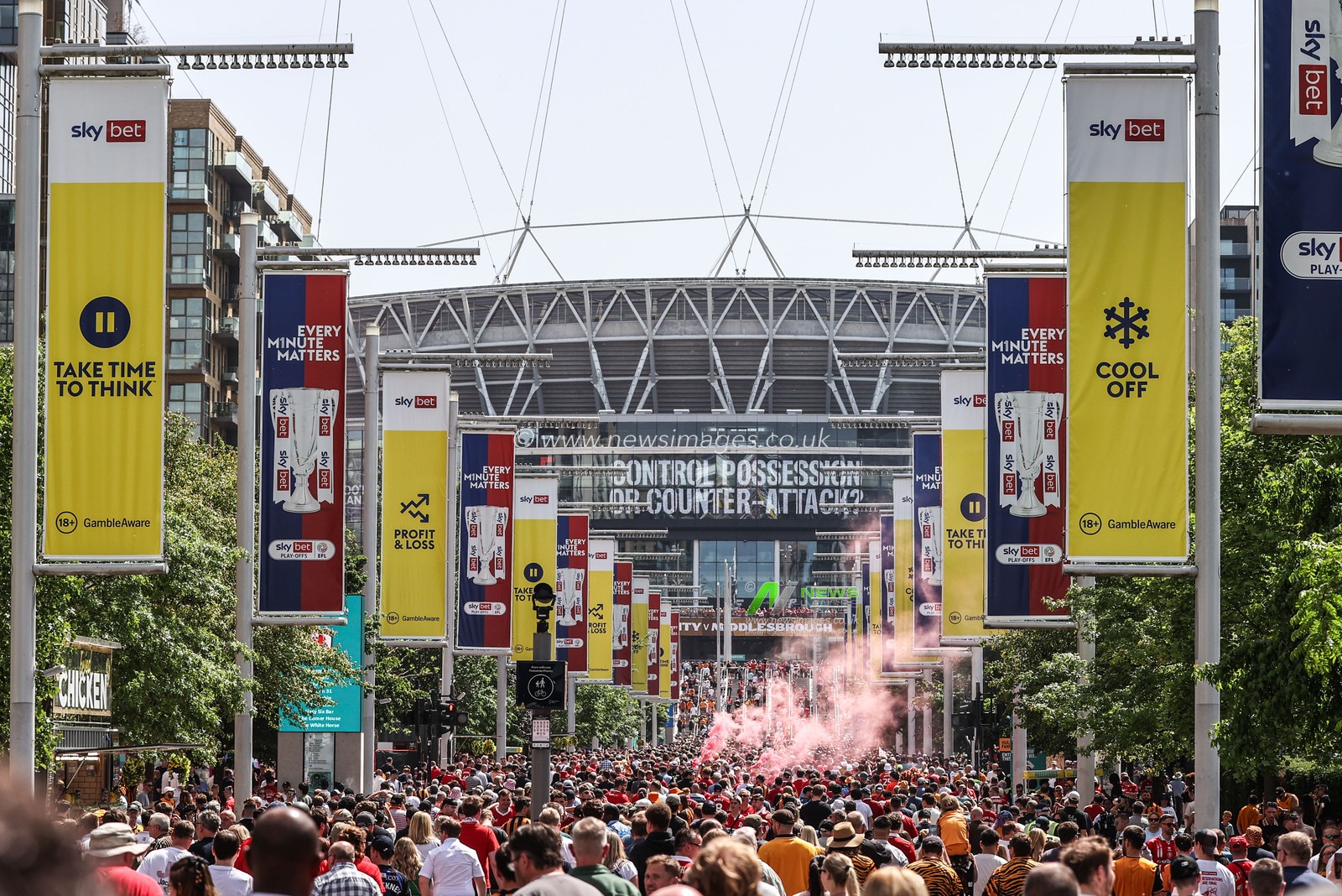 Fans make their way up Wembley Way during the Sky Bet Championship Playoffs Final match Hull City vs Middlesbrough at Wembley Stadium, London, United Kingdom on 23 May 2026

(Photo by Alfie Cosgrove/News Images)