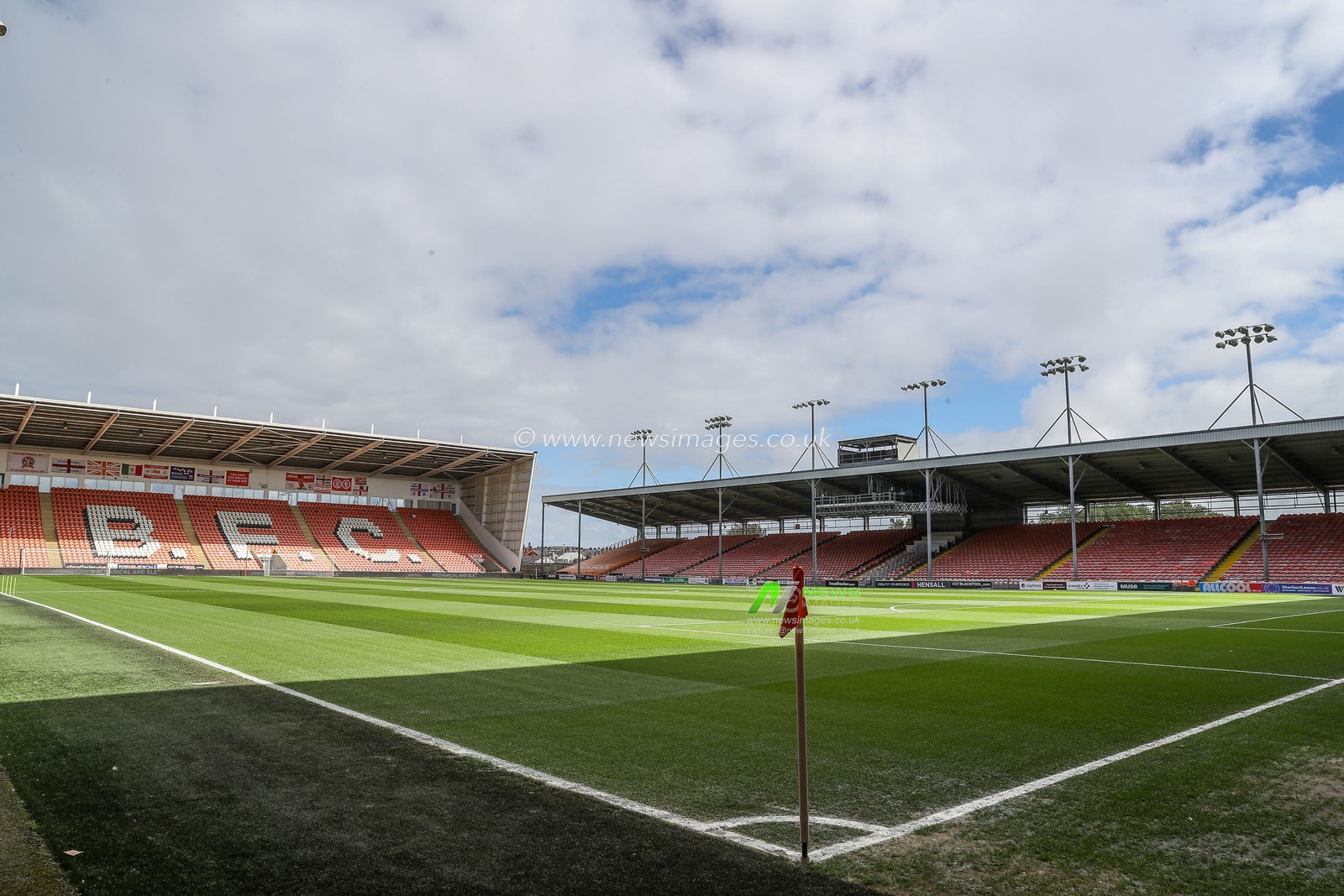A general view inside of Bloomfield Road, home of Blackpool ahead of the Sky Bet League 1 match Blackpool vs Bristol Rovers at Bloomfield Road, Blackpool, United Kingdom, 3rd May 2025

(Photo by Gareth Evans/News Images)