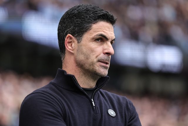 Mikel Arteta manager of Arsenal looks on during the Premier League match Manchester City vs Arsenal at Etihad Stadium, Manchester, United Kingdom on 19 April 2026

(Photo by Mark Cosgrove/News Images)
