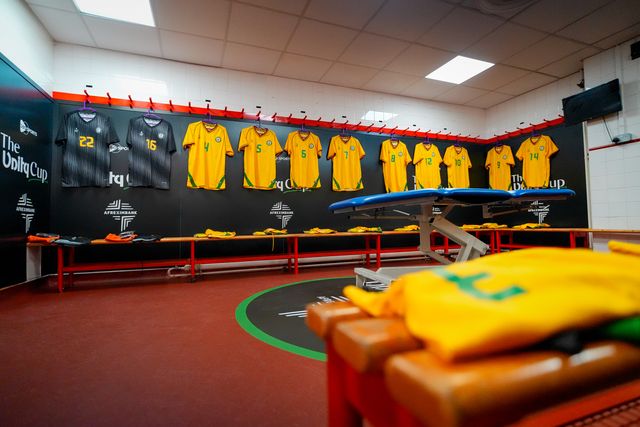 A general view of the Zimbabwe dressing room during the Nigeria vs Zimbabwe Unity Cup 2026 semi-final match at The Valley in Charlton, London, England on Tuesday, May 26, 2026.