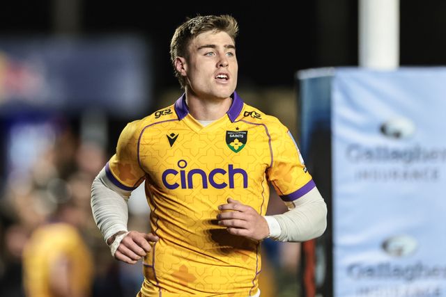 Tommy Freeman of Northampton Saints during the Gallagher Premiership match Newcastle Red Bulls vs Northampton Saints at Kingston Park, Newcastle, United Kingdom, 17th October 2025

(Photo by Mark Cosgrove/News Images)