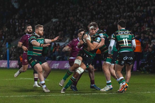 Alex Coles of Northampton Saints during the Gallagher Premiership match Northampton Saints vs Sale Sharks at Cinch Stadium at Franklin's Gardens, Northampton, United Kingdom, 20th December 2025

(Photo by Craig Evans/News Images)

*** GER AUT SUI OUT ***