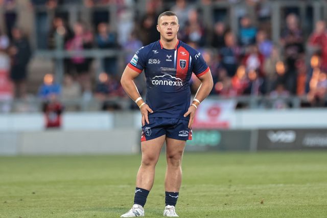 Jack Brown of Hull KR during the Betfred Super League Round 20 Salford Red Devils vs Hull KR at Salford Community Stadium, Eccles, United Kingdom, 31st July 2025

(Photo by Mark Cosgrove/News Images)