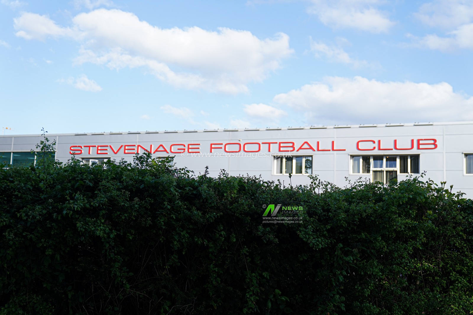 General view of Lamex Stadium ahead of the Sky Bet League 1 match Stevenage vs Birmingham City at Lamex Stadium, Stevenage, United Kingdom, 24th April 2025

(Photo by Harvey Murphy/News Images)
