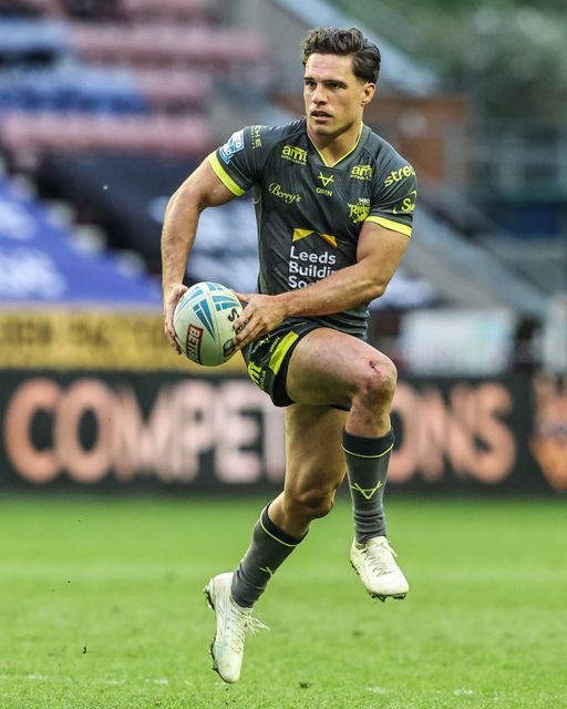 Brodie Croft of Leeds Rhinos during the Betfred Super League round 11 match Wigan Warriors vs Leeds Rhinos at The Brick Community Stadium, Wigan, United Kingdom on 15 May 2026

(Photo by Alfie Cosgrove/News Images)