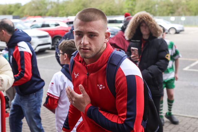 Mikey Lewis of Hull KR arrives during the Betfred Super League round 7 match Hull KR vs Hull FC at Sewell Group Craven Park, Hull, United Kingdom on 03 April 2026

(Photo by Mark Cosgrove/News Images)