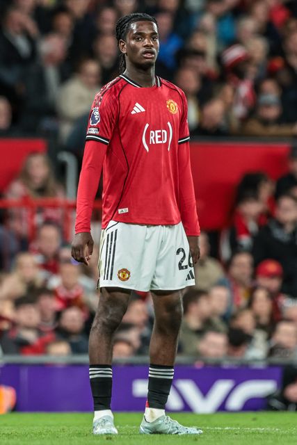Ayden Heaven of Manchester United during the Premier League match Manchester United vs Brentford at Old Trafford, Manchester, United Kingdom on 27 April 2026

(Photo by Mark Cosgrove/News Images)