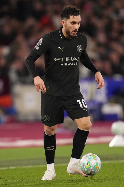 Rayan Cherki of Manchester City with the ball during the Premier League match West Ham United vs Manchester City at London Stadium, London, United Kingdom on 14 March 2026

(Photo by Harvey Murphy/News Images)