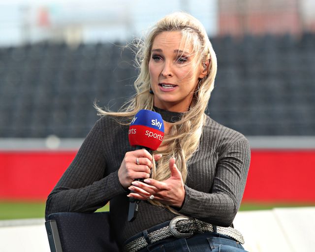 Jenna Brooks of Sky Sports before the Betfred Super League round 27 match Hull KR vs Warrington Wolves at Sewell Group Craven Park, Kingston upon Hull, United Kingdom, 18th September 2025(Photo by Sam Eaden/News Images)