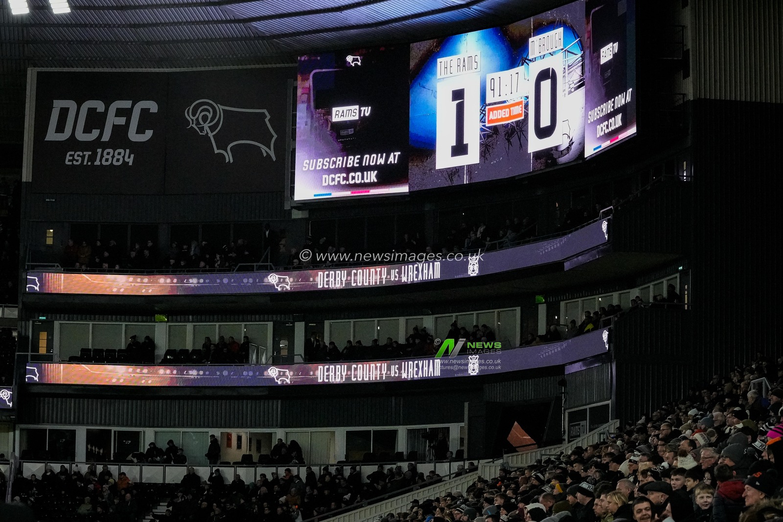 An image of the scoreboard during the Sky Bet Championship match Derby County vs Middlesbrough at Pride Park Stadium, Derby, United Kingdom, 1st January 2026

(Photo by Maynard Manyowa/News Images)

*** GER AUT SUI OUT ***