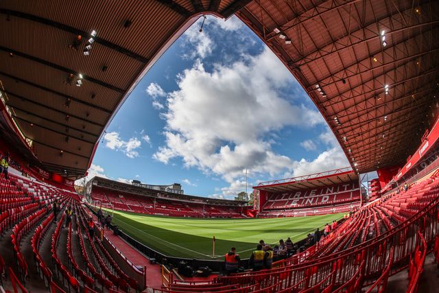A general view of City Ground ahead of the Premier League match Nottingham Forest vs Manchester United at City Ground, Nottingham, United Kingdom, 1st November 2025

(Photo by Alfie Cosgrove/News Images)

*** GER AUT SUI OUT ***