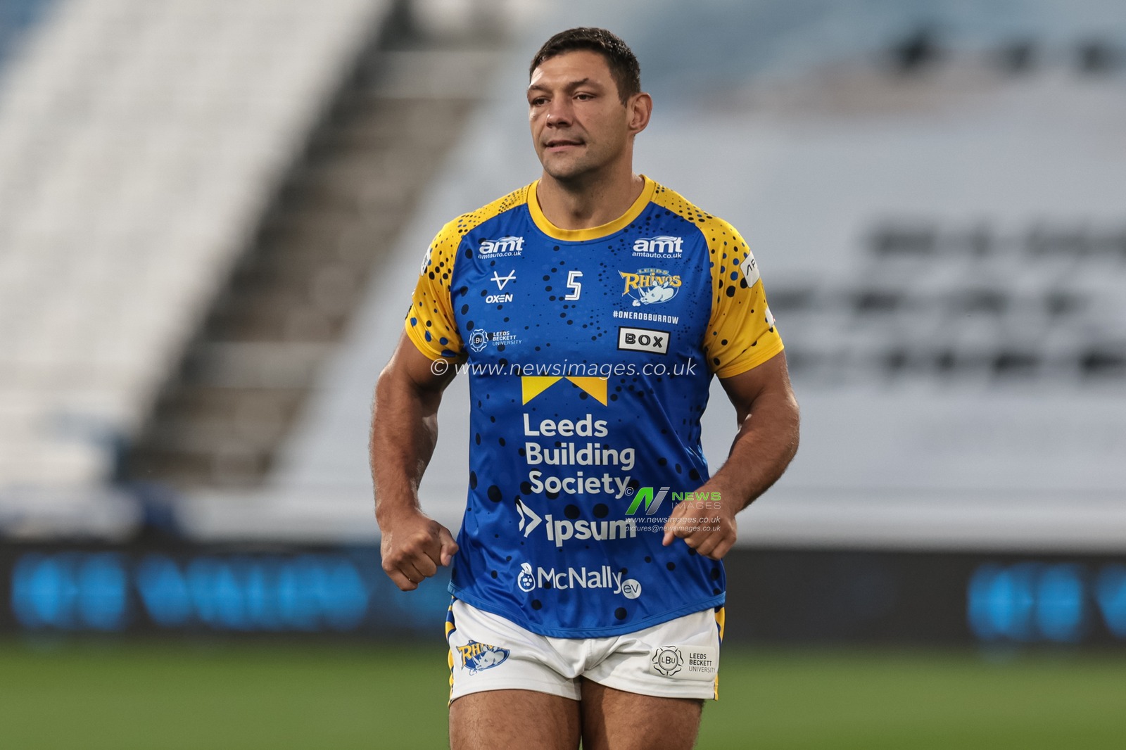 Ryan Hall of Leeds Rhinos in the pre-game warm up during the Betfred Super League Round 25 match Huddersfield Giants vs Leeds Rhinos at Accu Stadium, Huddersfield, United Kingdom, 4th September 2025

(Photo by Mark Cosgrove/News Images)
