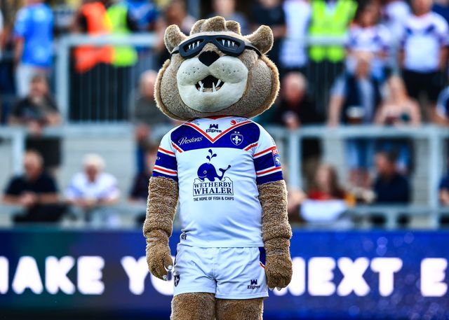 Wakefield Trinity mascot during the Betfred Super League round 21 match Wakefield Trinity vs St Helens at DIY Kitchens Stadium, Wakefield, United Kingdom, 8th August 2025

(Photo by Richard Bierton/News Images)