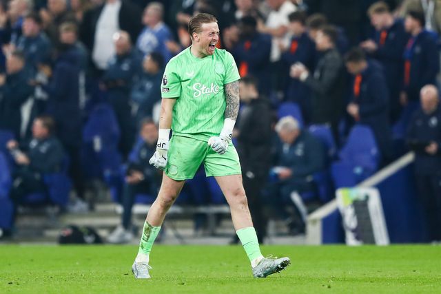 Everton goalkeeper Jordan Pickford celebrates Beto of Everton goal to make it 2-0 during the Premier League match Everton vs Chelsea at Hill Dickinson Stadium, Liverpool, United Kingdom on 21 March 2026

(Photo by Jorge Horsted/News Images)