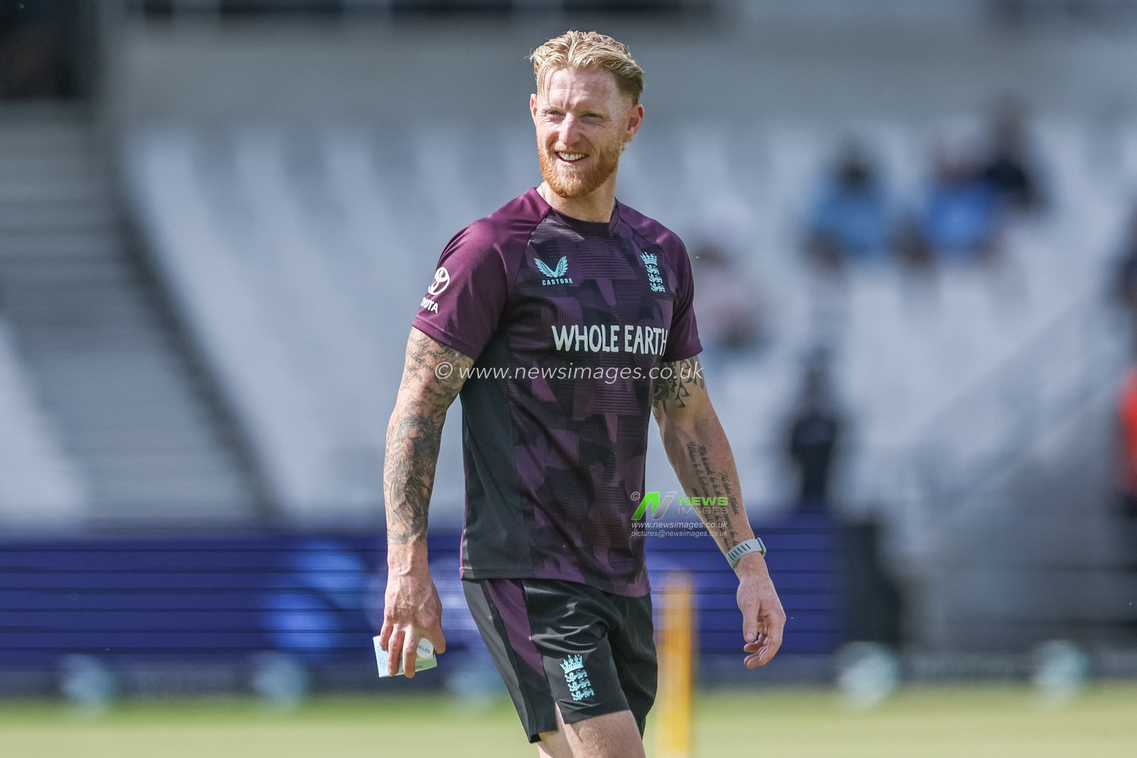 England captain Ben Stokes in the pre-game warm up session during the 1st Rothesay Test Match Day 2 England vs India at Headingley Cricket Ground, Leeds, United Kingdom, 21st June 2025

(Photo by Mark Cosgrove/News Images)