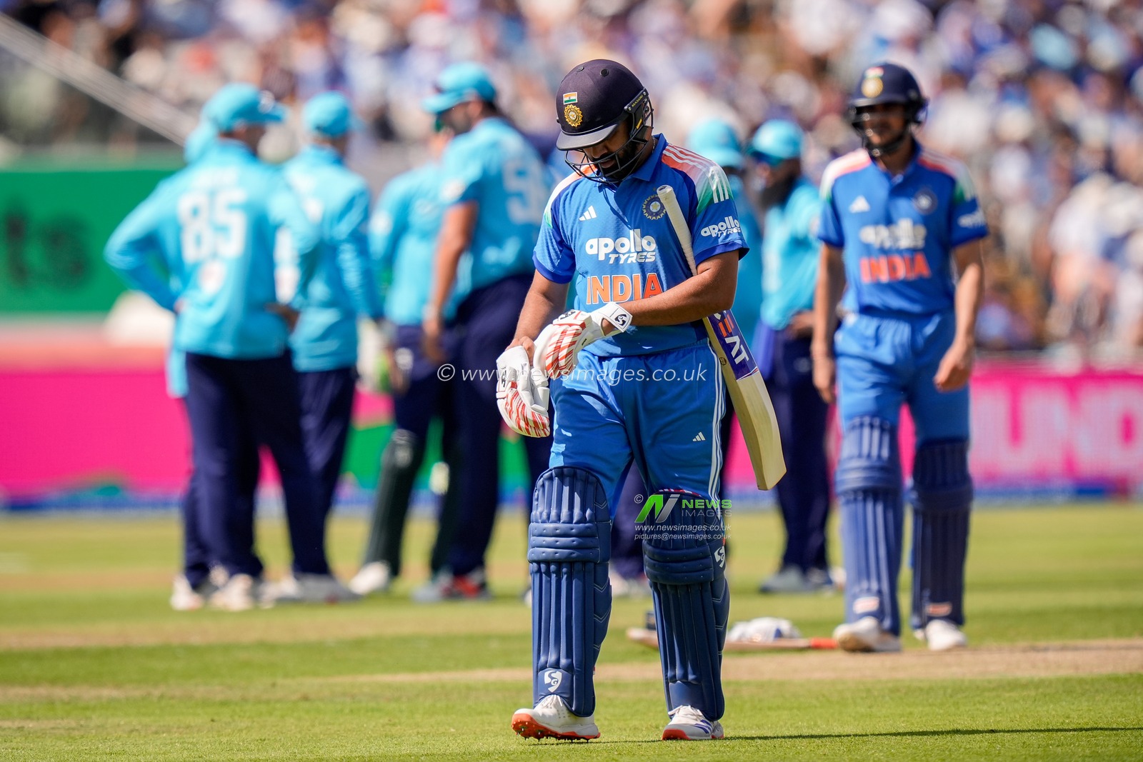 Rohit Sharma of India walks off after being dismissed during the 1st Metro Bank ODI match England vs India at Edgbaston, Birmingham, United Kingdom on 14 July 2026

(Photo by Maynard Manyowa/News Images)