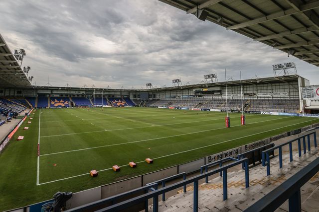 A general view of Halliwell Jones Stadium during the Betfred Super League round 15 match Warrington Wolves vs Huddersfield Giants at Halliwell Jones Stadium, Warrington, United Kingdom, 21st June 2025

(Photo by Alfie Cosgrove/News Images)