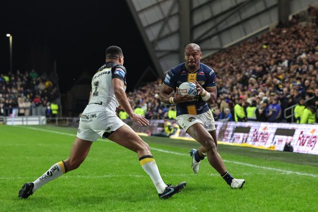 Maika Sivo of Leeds Rhinos goes over for a try on his home debut during the Betfred Super League Round 2 match Leeds Rhinos vs York Knights at AMT Headingley Stadium, Leeds, United Kingdom on 20 February 2026

(Photo by Mark Cosgrove/News Images)