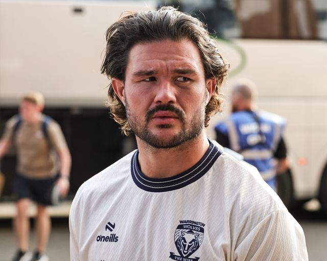 James Bentley of Warrington Wolves arrives during the Betfred Super League round 18 match Wigan Warriors vs Warrington Wolves at The Brick Community Stadium, Wigan, United Kingdom on 10 July 2026

(Photo by Mark Cosgrove/News Images)