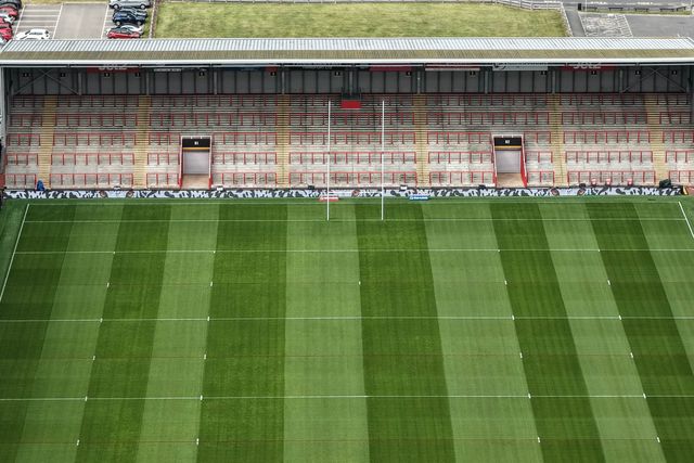 An aerial view of Leigh Sports Village during the Betfred Super League Round 20 Leigh Leopards vs Warrington Wolves at Leigh Sports Village, Leigh, United Kingdom, 1st August 2025

(Photo by Mark Cosgrove/News Images)