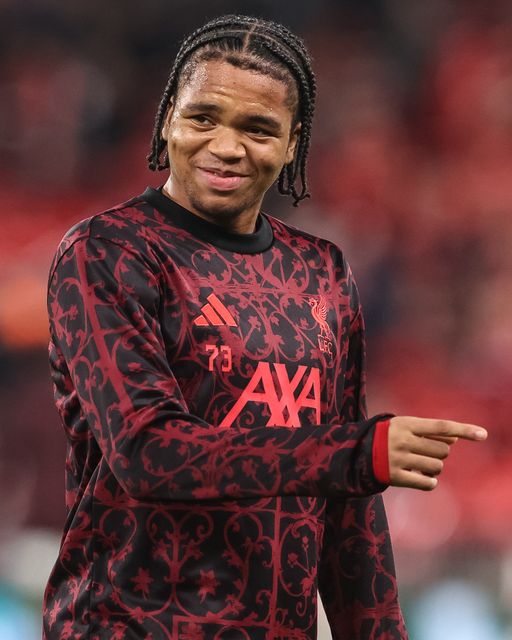 Rio Ngumoha of Liverpool in the pregame warmup session during the UEFA Champions League last 16 second leg match Liverpool vs Galatasaray at Anfield, Liverpool, United Kingdom on 18 March 2026

(Photo by Alfie Cosgrove/News Images)