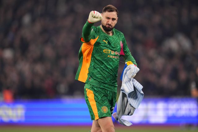 Manchester City goalkeeper Gianluigi Donnarumma during the Premier League match West Ham United vs Manchester City at London Stadium, London, United Kingdom on 14 March 2026

(Photo by Harvey Murphy/News Images)