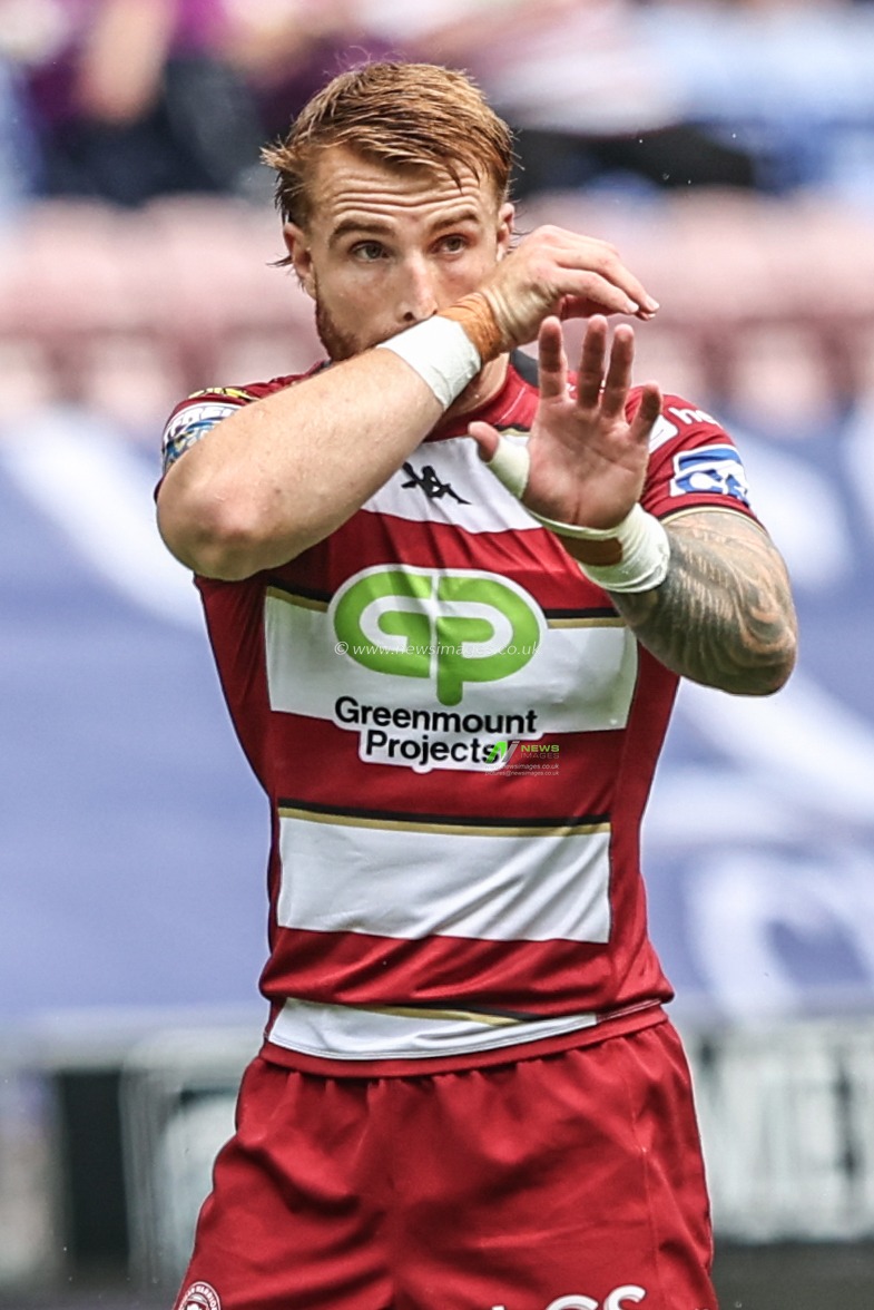 Adam Keighran of Wigan Warriors during the Betfred Super League Round 19 match Wigan Warriors vs Hull FC at The Brick Community Stadium, Wigan, United Kingdom, 19th July 2025

(Photo by Alfie Cosgrove/News Images)