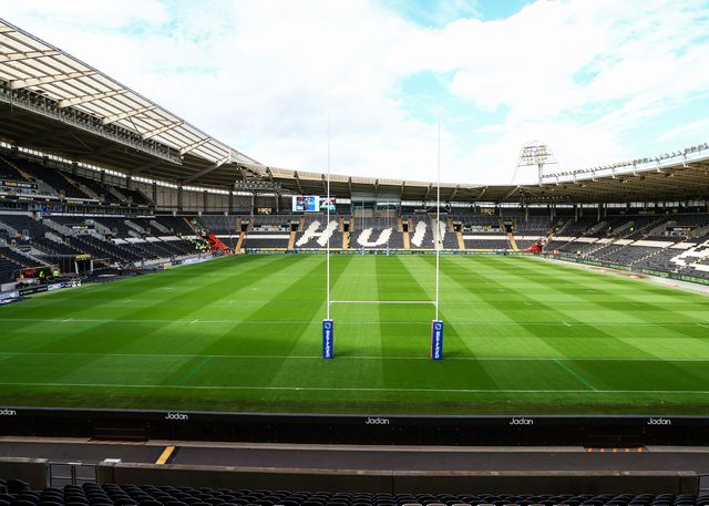 A general view of MKM Stadium during the Betfred Super League Round 24 match Hull FC vs Leeds Rhinos at MKM Stadium, Hull, United Kingdom, 30th August 2025

(Photo by Richard Bierton/News Images)