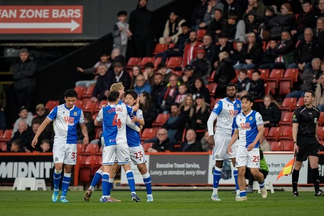 Yuki Ohashi of Blackburn Rovers celebrates his goal to make it  0-1 during the Sky Bet Championship match Sheffield United vs Blackburn Rovers at Bramall Lane, Sheffield, United Kingdom on 22 April 2026

(Photo by Maynard Manyowa/News Images)