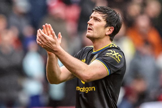 Harry Maguire of Manchester United applauds the fans after the game during the Premier League match Sunderland vs Manchester United at Stadium Of Light, Sunderland, United Kingdom on 09 May 2026

(Photo by Alfie Cosgrove/News Images)