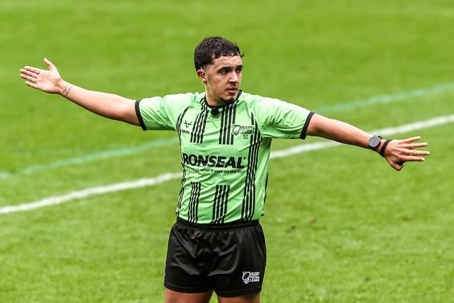 Referee Liam Rush gives instructions during the Betfred Super League round 6 match Hull FC vs Catalans Dragons at MKM Stadium, Hull, United Kingdom on 29 March 2026

(Photo by Alfie Cosgrove/News Images)
